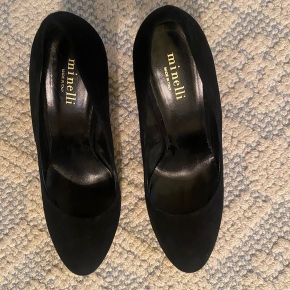 Minelli suede high heels. Made in Italy - size 40 (US 9.5) Silver accent - Picture 1 of 8